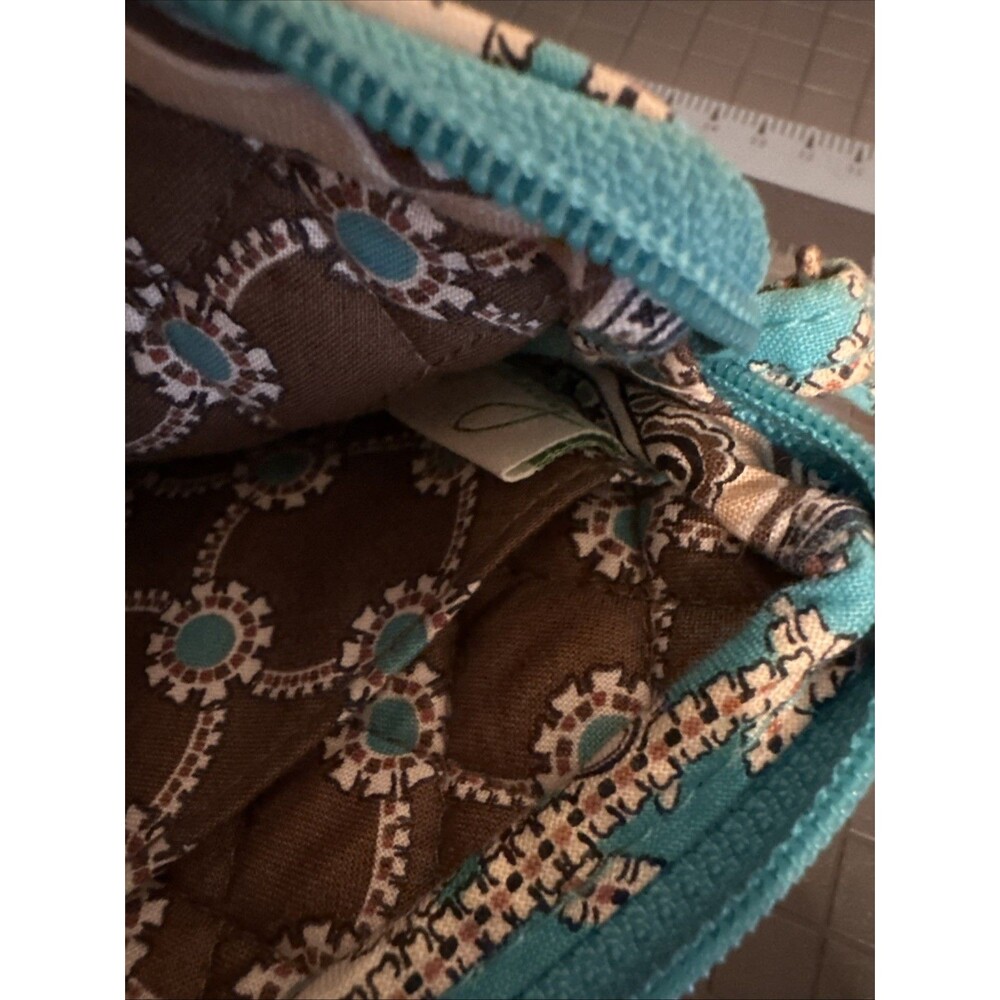 VINTAGE VERA BRADLEY RARE RETIRED Peacock Paisley FABRIC ZIP WALLET COIN PURSE - Picture 7 of 9